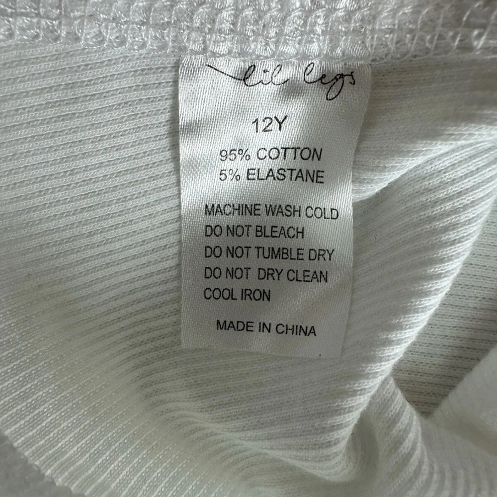 NWT Lil Legs White Ribbed Skirt Girls 12 Year Elastic Waistband A-line Cotton